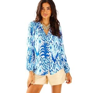 Lilly Pulitzer - Elsa Top - Tropi Call Me - Serene Blue